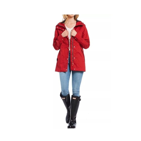Hunter Raincoat Ladies' Rain‎ Water  Resistant Cotton Smock Red, Size S NwT - Picture 1 of 16